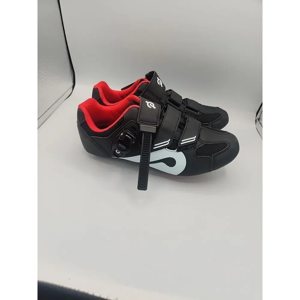 Peloton Unisex Adults Size 42 Cycling Sneakers - Black / Red / White